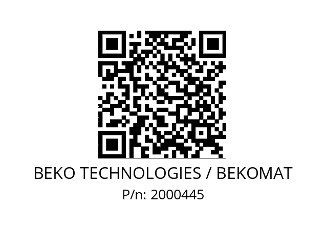   BEKO TECHNOLOGIES / BEKOMAT 2000445