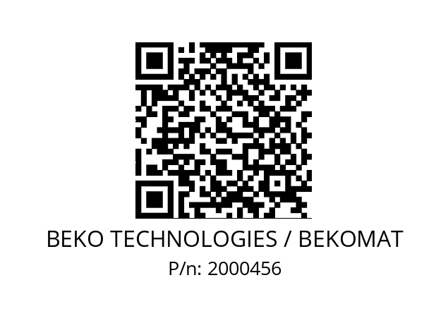   BEKO TECHNOLOGIES / BEKOMAT 2000456