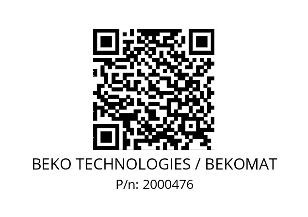   BEKO TECHNOLOGIES / BEKOMAT 2000476