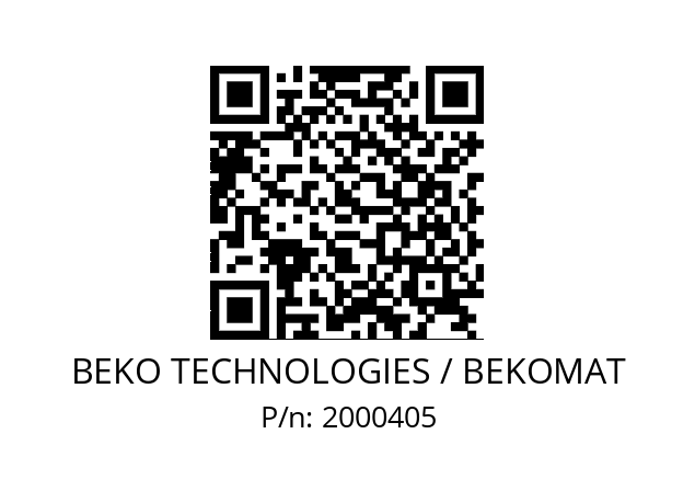   BEKO TECHNOLOGIES / BEKOMAT 2000405