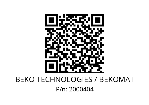   BEKO TECHNOLOGIES / BEKOMAT 2000404