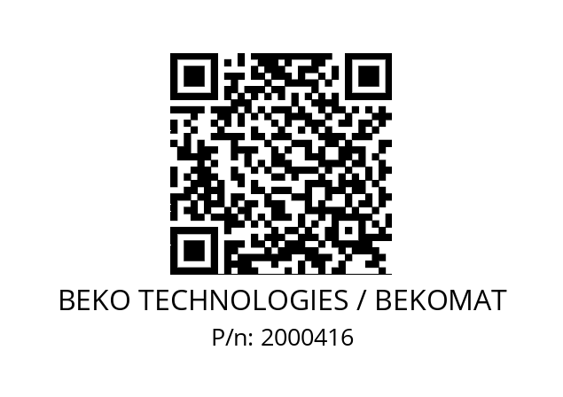   BEKO TECHNOLOGIES / BEKOMAT 2000416