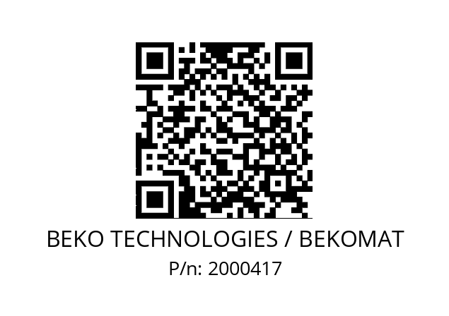   BEKO TECHNOLOGIES / BEKOMAT 2000417