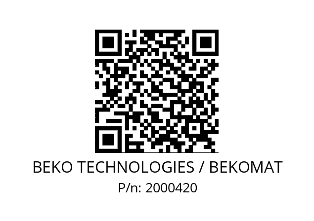   BEKO TECHNOLOGIES / BEKOMAT 2000420