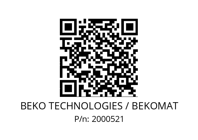   BEKO TECHNOLOGIES / BEKOMAT 2000521