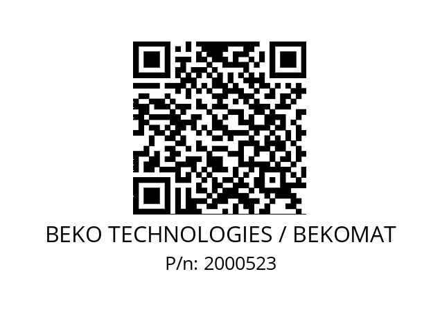   BEKO TECHNOLOGIES / BEKOMAT 2000523