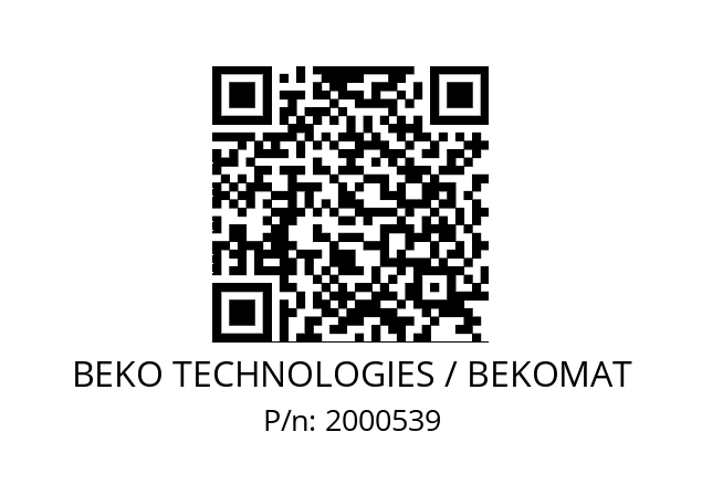   BEKO TECHNOLOGIES / BEKOMAT 2000539