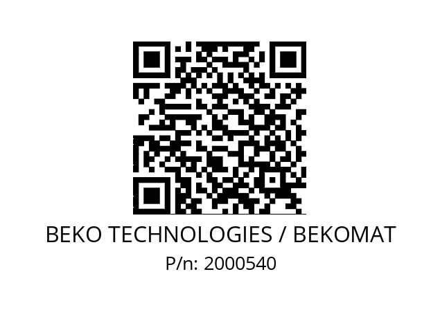   BEKO TECHNOLOGIES / BEKOMAT 2000540