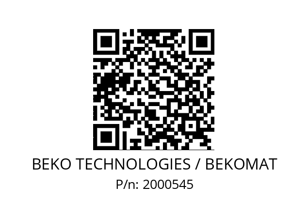   BEKO TECHNOLOGIES / BEKOMAT 2000545