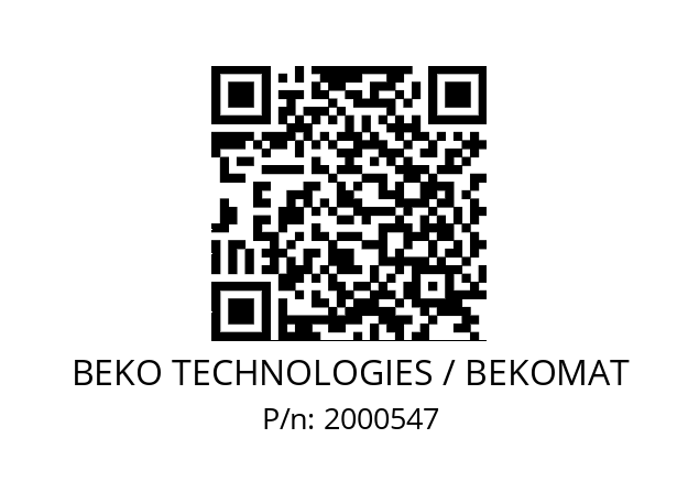   BEKO TECHNOLOGIES / BEKOMAT 2000547