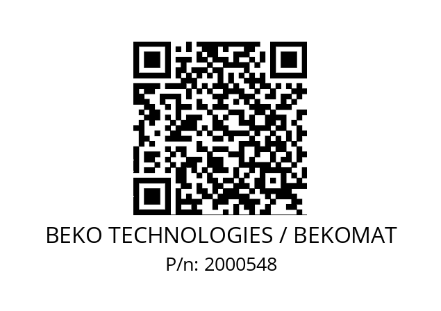   BEKO TECHNOLOGIES / BEKOMAT 2000548