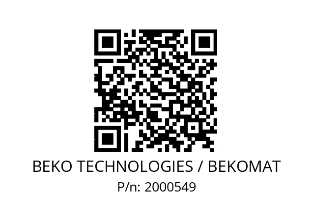   BEKO TECHNOLOGIES / BEKOMAT 2000549