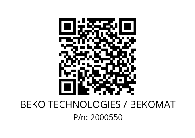   BEKO TECHNOLOGIES / BEKOMAT 2000550