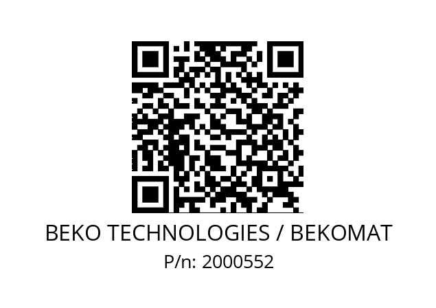   BEKO TECHNOLOGIES / BEKOMAT 2000552