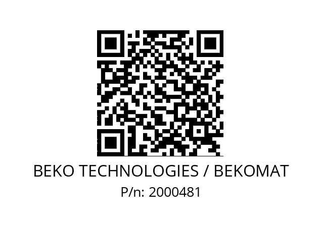   BEKO TECHNOLOGIES / BEKOMAT 2000481