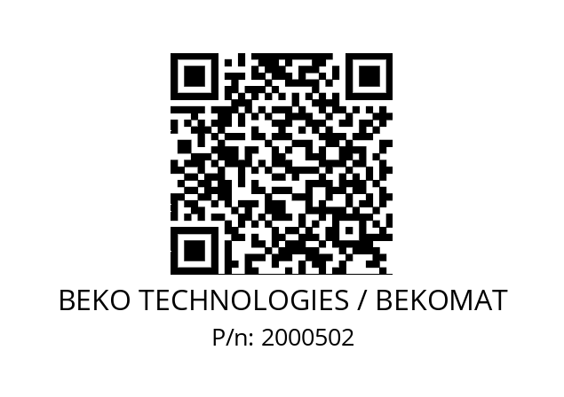   BEKO TECHNOLOGIES / BEKOMAT 2000502