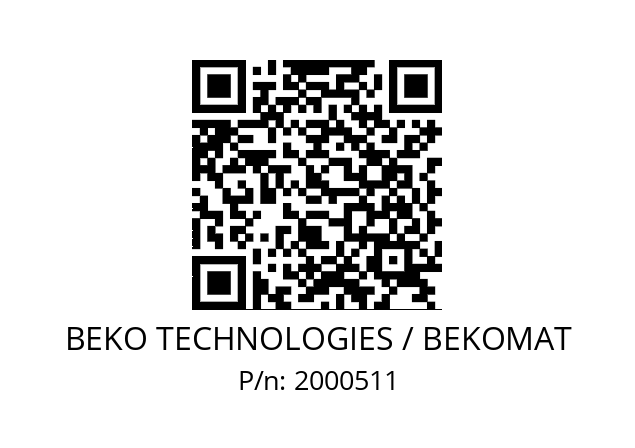   BEKO TECHNOLOGIES / BEKOMAT 2000511