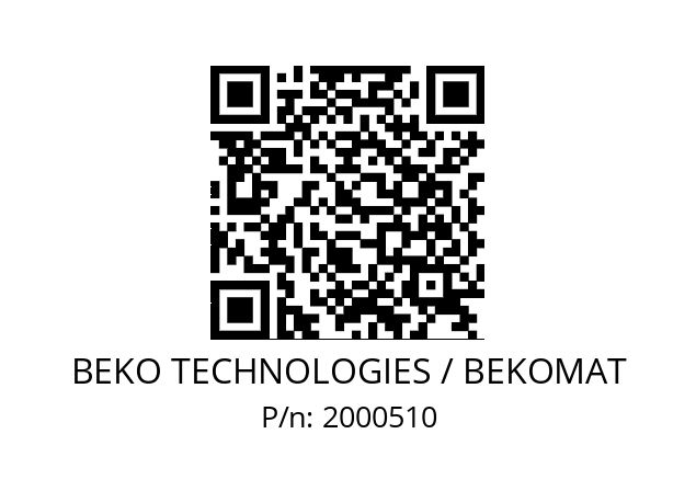   BEKO TECHNOLOGIES / BEKOMAT 2000510