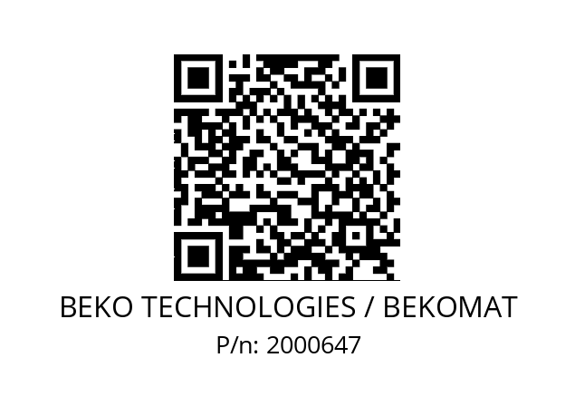   BEKO TECHNOLOGIES / BEKOMAT 2000647