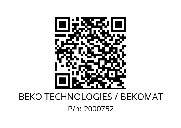   BEKO TECHNOLOGIES / BEKOMAT 2000752