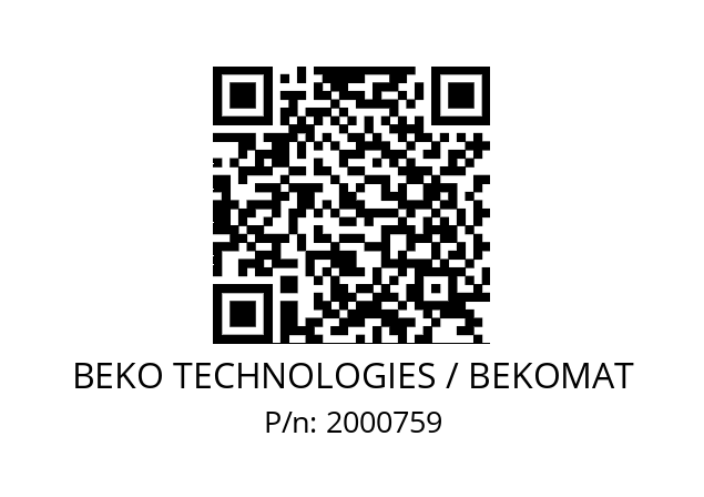   BEKO TECHNOLOGIES / BEKOMAT 2000759