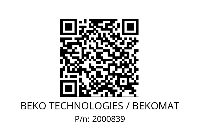   BEKO TECHNOLOGIES / BEKOMAT 2000839