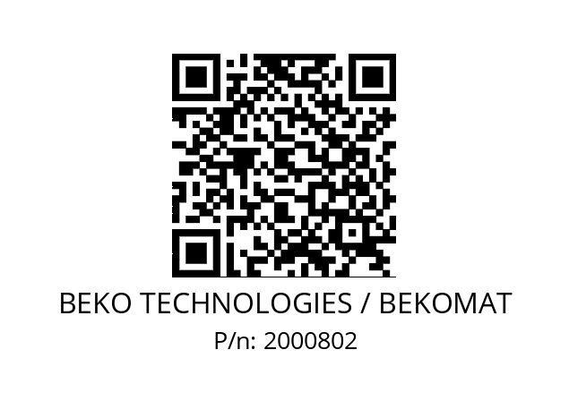   BEKO TECHNOLOGIES / BEKOMAT 2000802