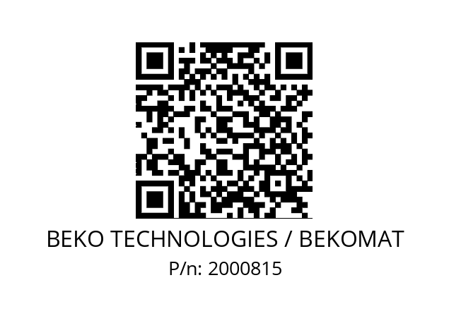   BEKO TECHNOLOGIES / BEKOMAT 2000815