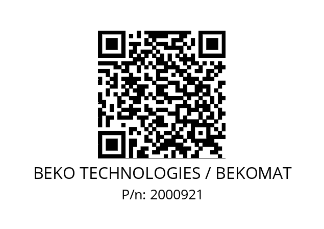   BEKO TECHNOLOGIES / BEKOMAT 2000921