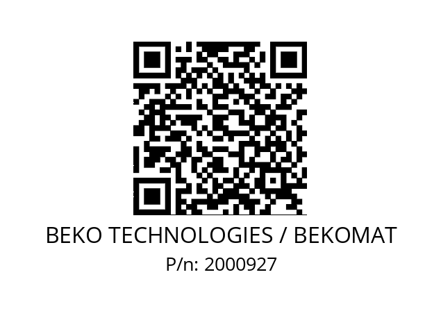   BEKO TECHNOLOGIES / BEKOMAT 2000927