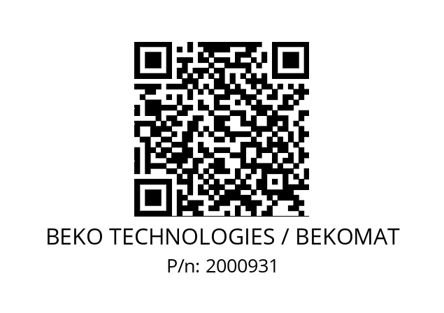   BEKO TECHNOLOGIES / BEKOMAT 2000931