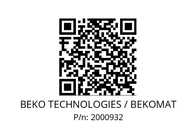   BEKO TECHNOLOGIES / BEKOMAT 2000932