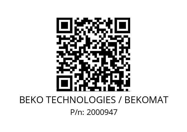   BEKO TECHNOLOGIES / BEKOMAT 2000947