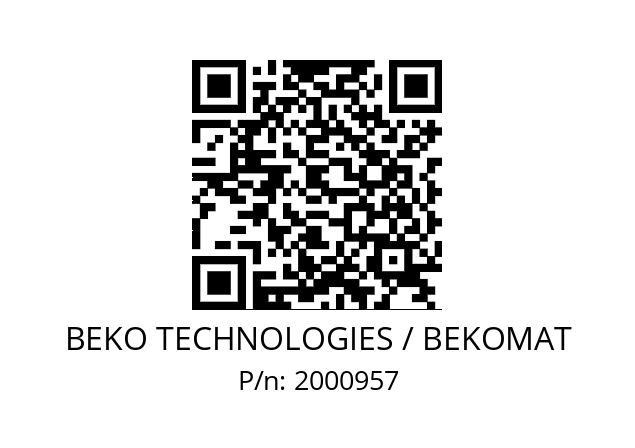   BEKO TECHNOLOGIES / BEKOMAT 2000957