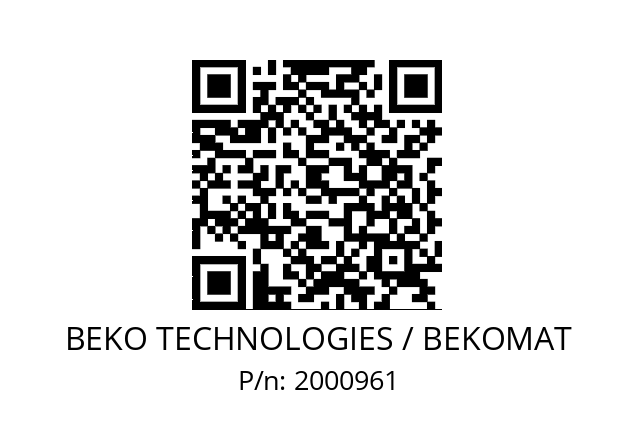   BEKO TECHNOLOGIES / BEKOMAT 2000961