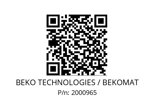   BEKO TECHNOLOGIES / BEKOMAT 2000965