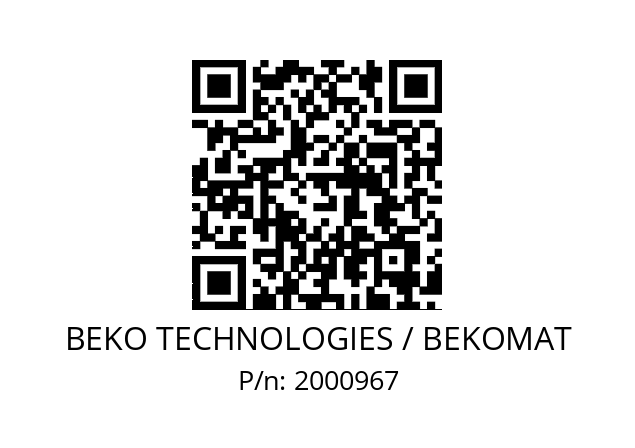   BEKO TECHNOLOGIES / BEKOMAT 2000967