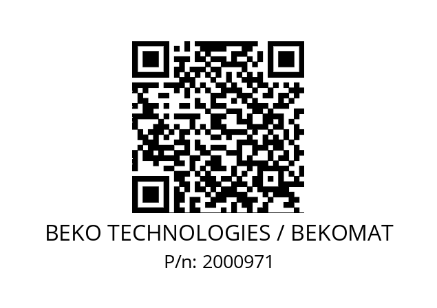   BEKO TECHNOLOGIES / BEKOMAT 2000971