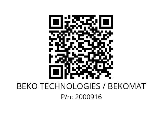   BEKO TECHNOLOGIES / BEKOMAT 2000916