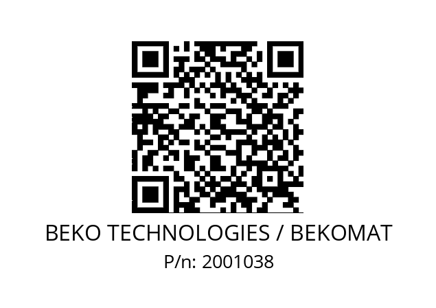   BEKO TECHNOLOGIES / BEKOMAT 2001038