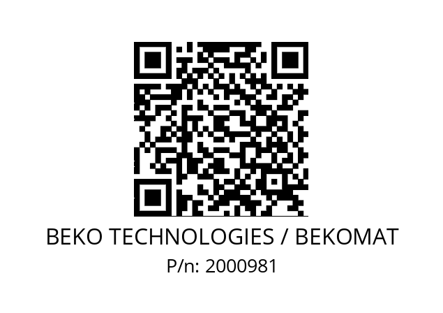   BEKO TECHNOLOGIES / BEKOMAT 2000981