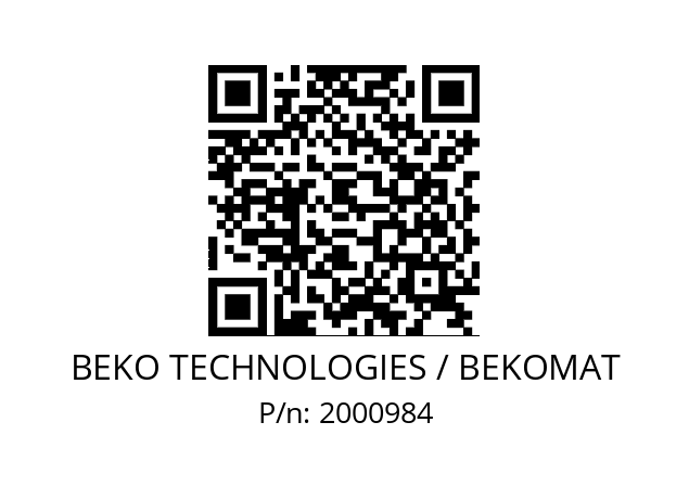   BEKO TECHNOLOGIES / BEKOMAT 2000984