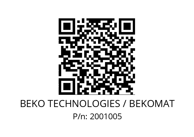   BEKO TECHNOLOGIES / BEKOMAT 2001005