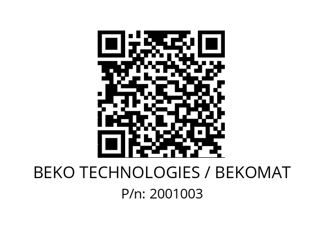   BEKO TECHNOLOGIES / BEKOMAT 2001003