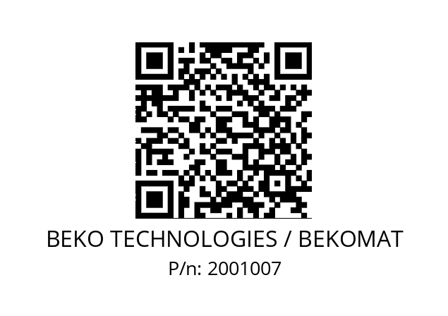   BEKO TECHNOLOGIES / BEKOMAT 2001007