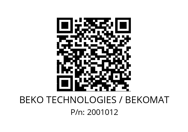   BEKO TECHNOLOGIES / BEKOMAT 2001012