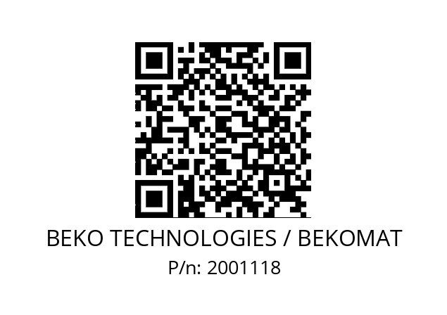   BEKO TECHNOLOGIES / BEKOMAT 2001118