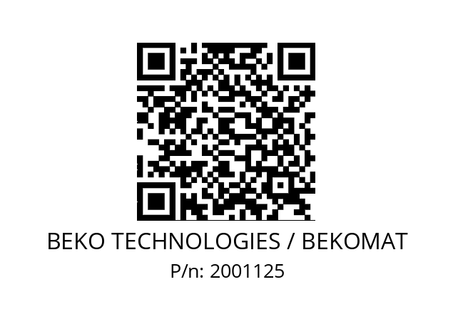   BEKO TECHNOLOGIES / BEKOMAT 2001125