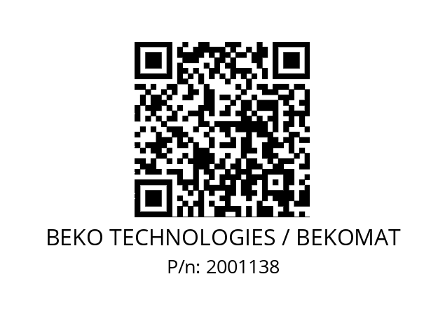   BEKO TECHNOLOGIES / BEKOMAT 2001138