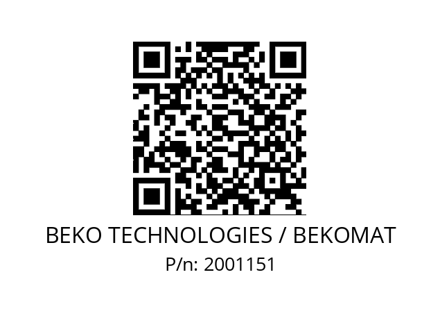   BEKO TECHNOLOGIES / BEKOMAT 2001151